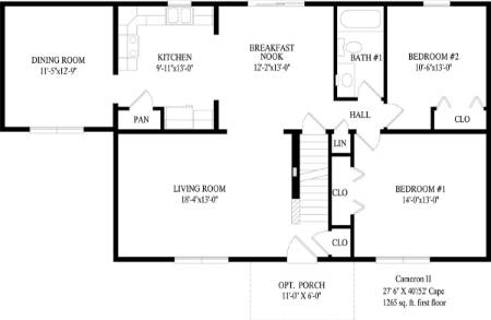 Cameron II Modular Home Floor Plan First Floor